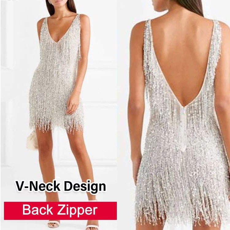 LookHot - Slip-Kleid mit V-Ausschnitt